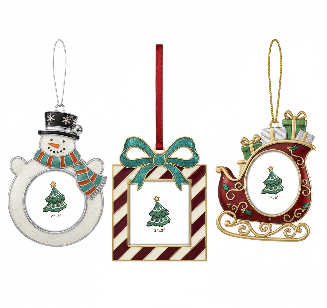 [2D FLAT ACRYLIC] Christmas Picture Frame Ornament – Holiday Keepsake Photo Gift