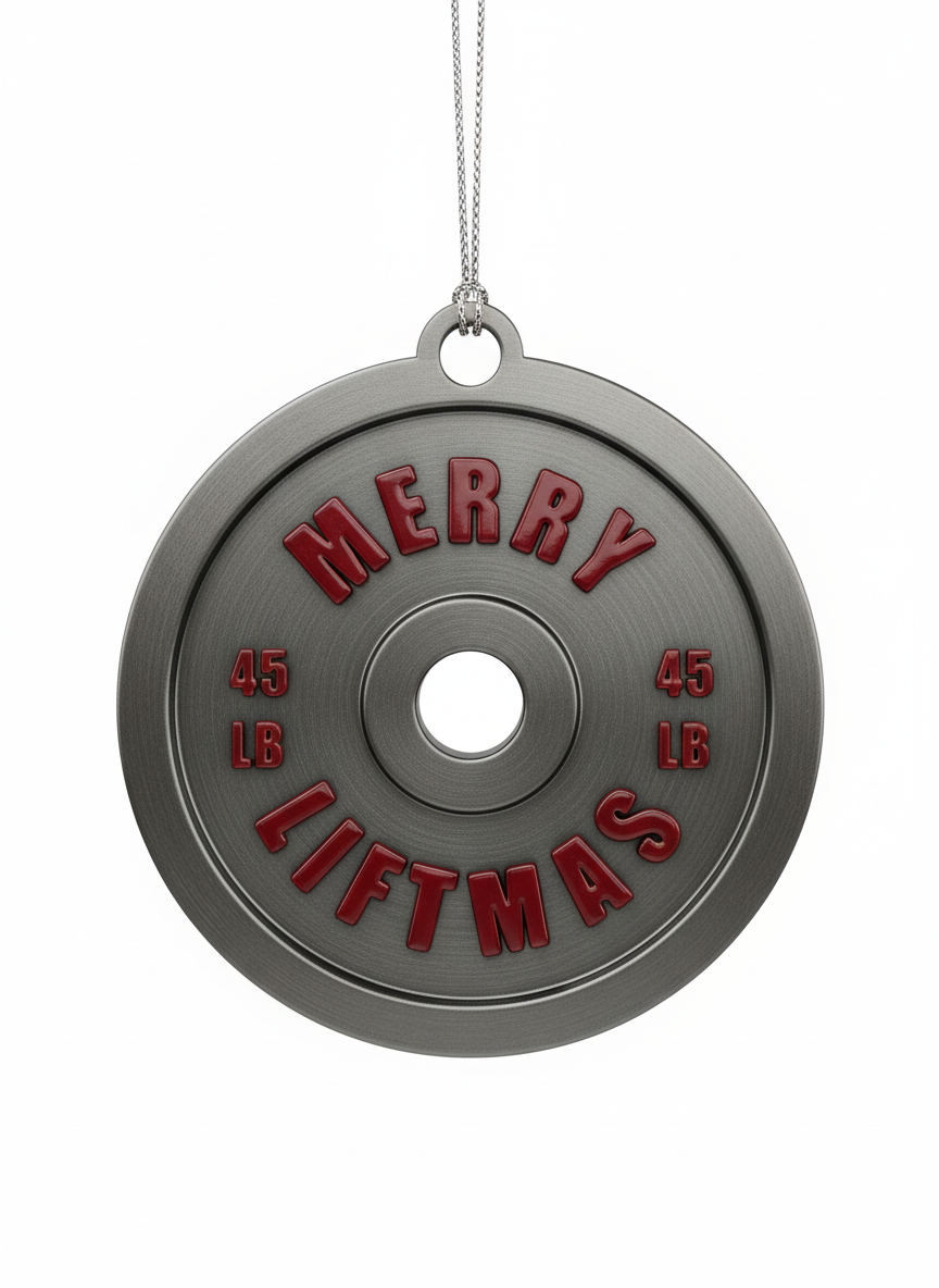 [2D FLAT ACRYLIC] Merry Liftmas Barbell Ornament – Fun Christmas Gift for Gym Lovers