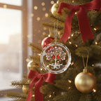 [2D FLAT ACRYLIC] 55th Emerald Anniversary Glass Ornament – Keepsake Gift for Parents & Couples