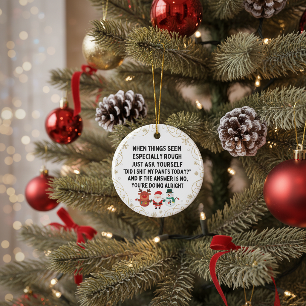 [2D FLAT ACRYLIC] Did I Shit My Pants Today Funny Ornament – Hilarious Gag Gift for Coworkers