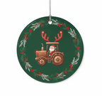 [2D FLAT ACRYLIC] Personalized Red Truck Christmas Ornament | Vintage Family Holiday Decor Keepsake