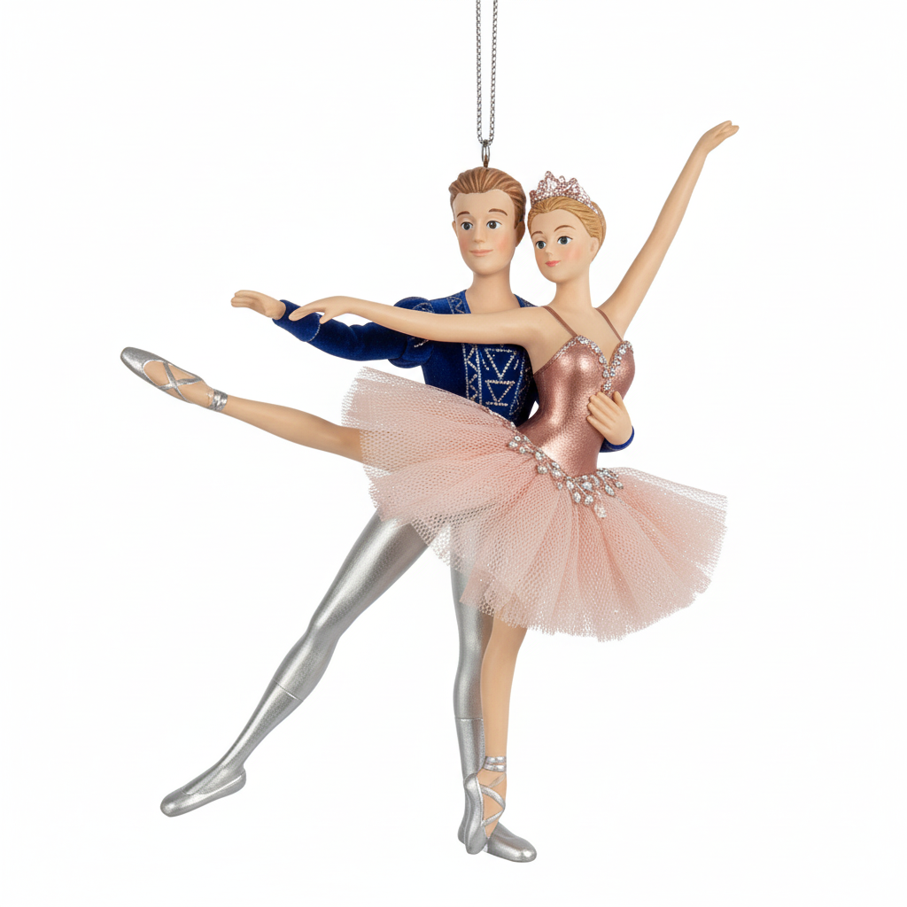[2D FLAT ACRYLIC] Ballet Couple Ornament - Ballerina and Cavalier Dance Keepsake