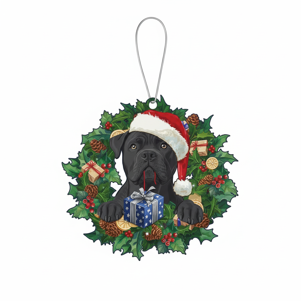 [2D FLAT ACRYLIC] Cane Corso Christmas Ornament – Festive Dog Lover Keepsake Gift