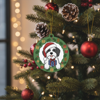 [2D FLAT ACRYLIC] Old English Sheepdog Christmas Ornament – Festive Dog Lover Gift & Car Charm
