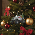 [2D FLAT ACRYLIC] God Bless Truckers Christmas Ornament | Religious Truck Driver Gift for Holiday Decor