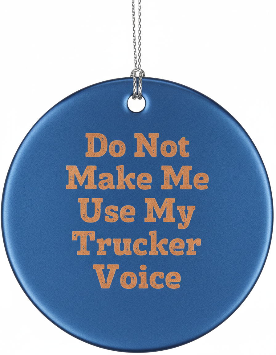 [2D FLAT ACRYLIC] Funny Trucker Christmas Ornament | Do Not Make Me Use My Trucker Voice | Truck Driver Gift