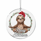 [2D FLAT ACRYLIC] Adorable Sloth Christmas Ornament | Acrylic Holiday Decor & Gift for Animal Lovers