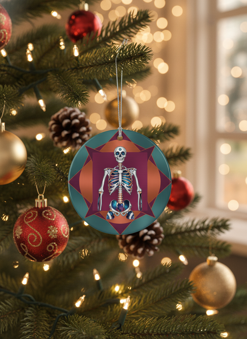 [2D FLAT ACRYLIC] Anatomical Spine Ceramic Ornament – Unique Medical Gift for Doctors & Nurses