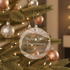 [2D FLAT ACRYLIC] 50th Golden Anniversary Glass Ornament 2025 – Keepsake Gift for Couples