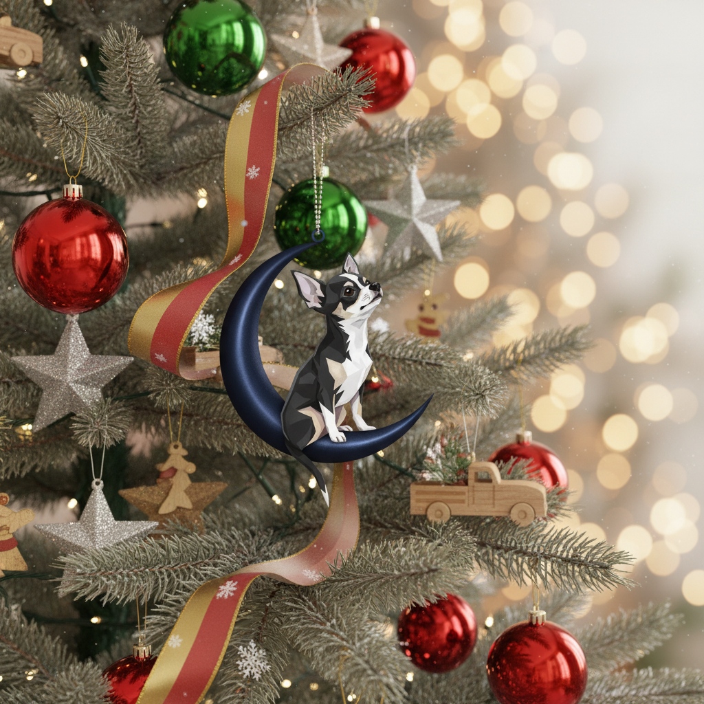 [2D FLAT ACRYLIC] Chihuahua Memorial Ornament | In Loving Memory Christmas Keepsake & Loss of Pet Gift