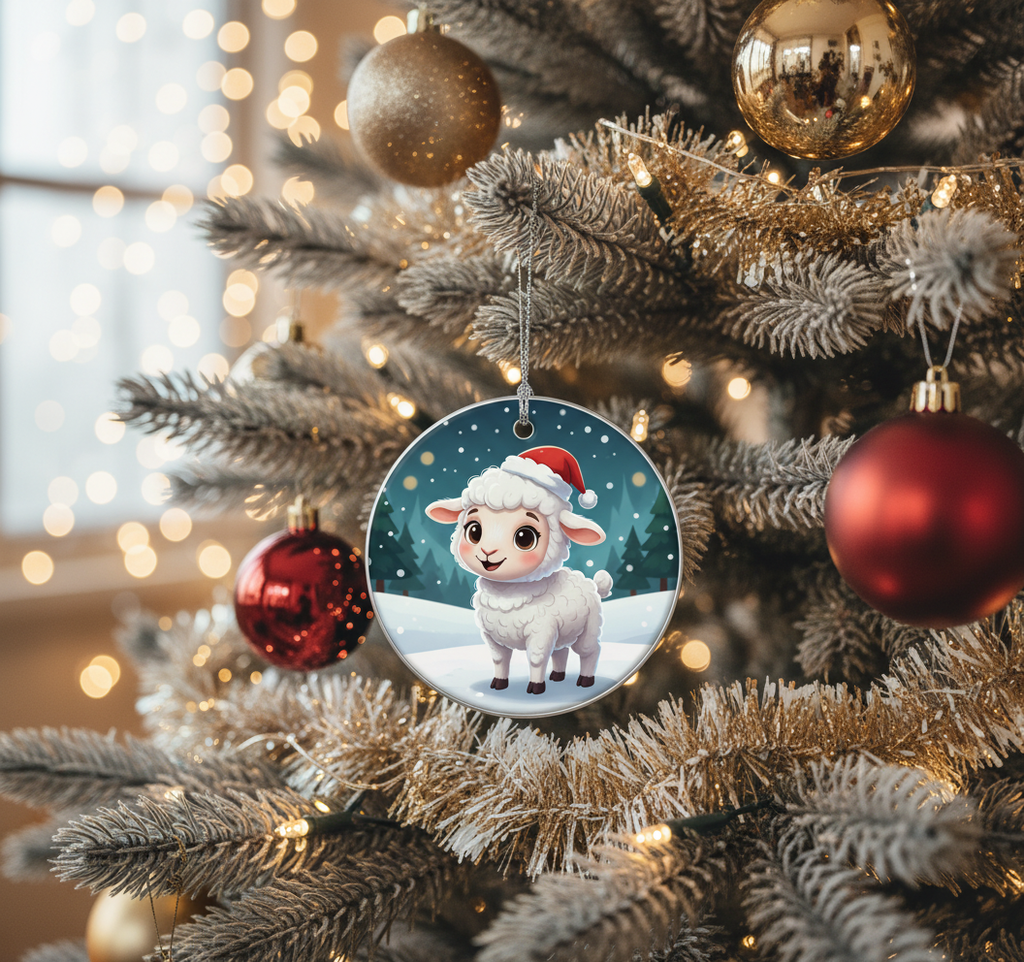 [2D FLAT ACRYLIC] "He Leaves the 99 to Rescue Me" Good Shepherd Ornament – Christian Christmas Gift