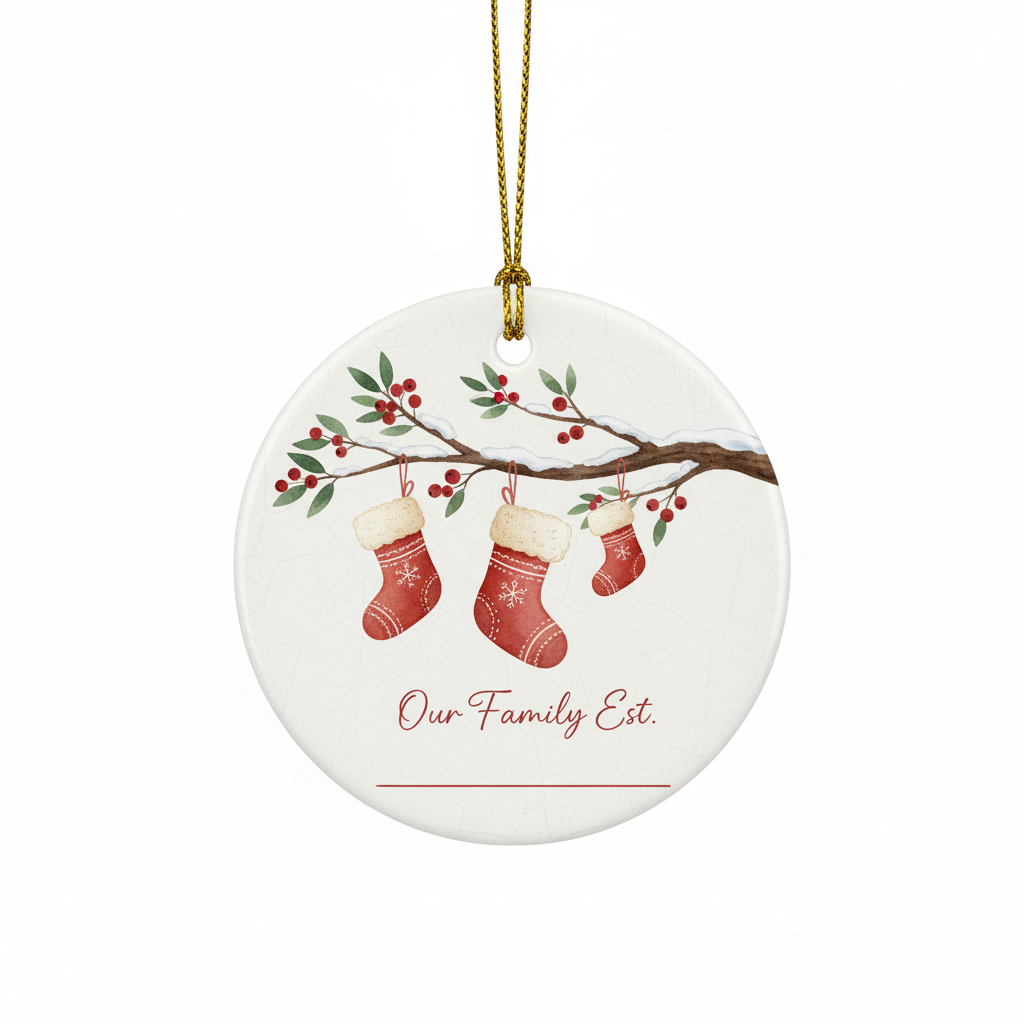 [2D FLAT ACRYLIC] Baby's First Christmas 2025 Ornament – Keepsake Gift for Family of Three