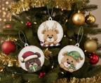[2D FLAT ACRYLIC] Adorable Bear Christmas Ornament
