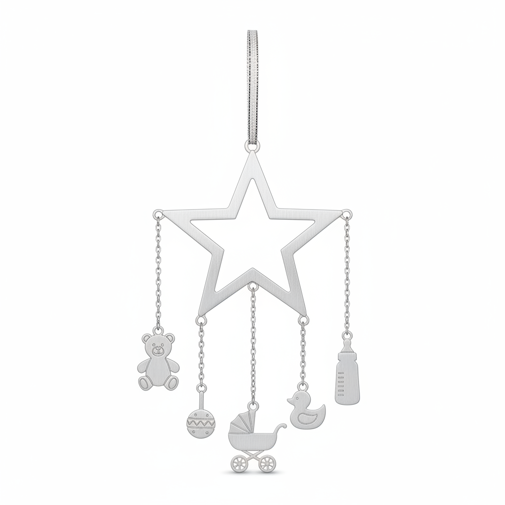 [2D FLAT ACRYLIC] Baby's First Christmas Ornament 2025 – Newborn Mobile Keepsake Gift