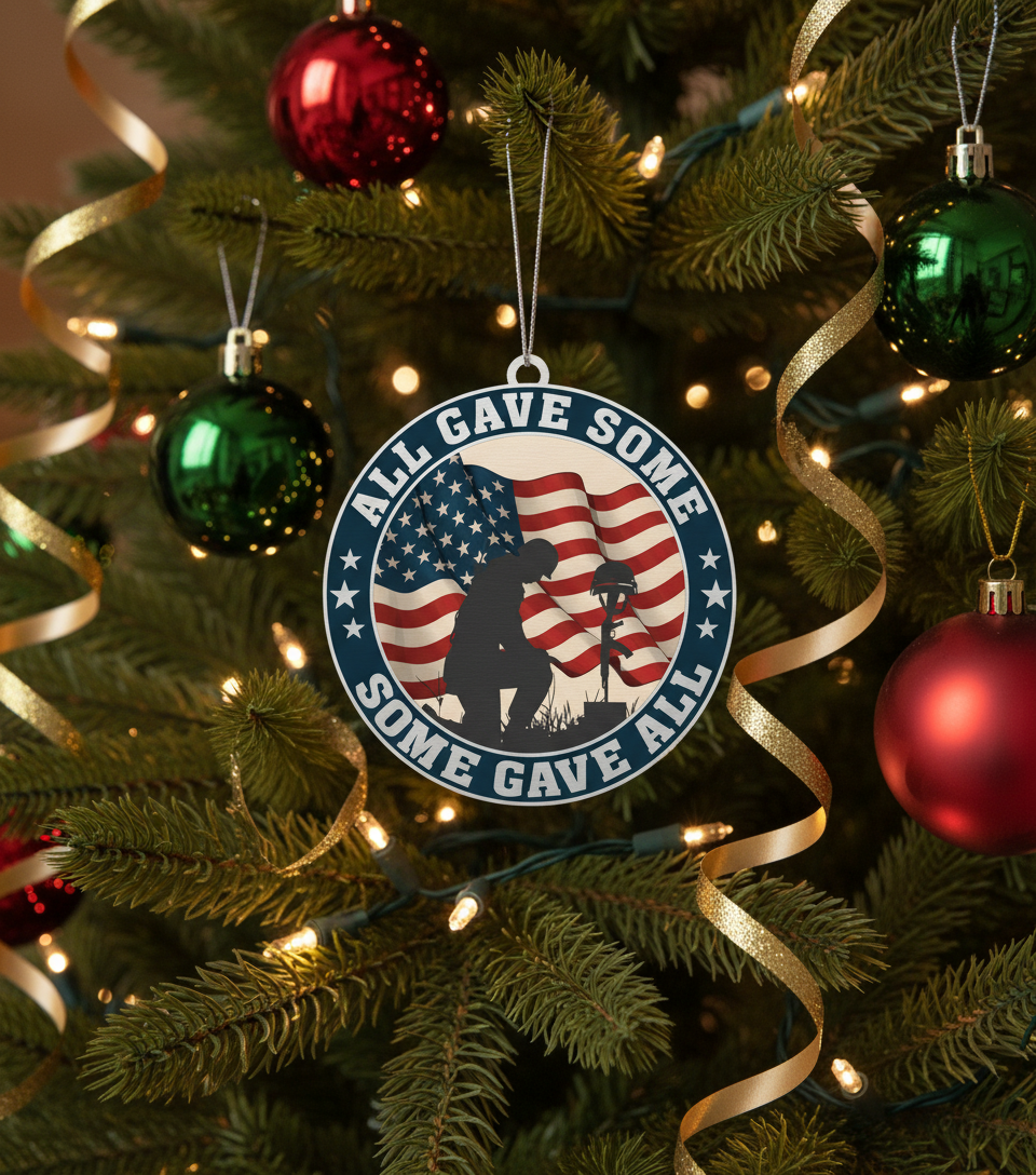 [2D FLAT ACRYLIC] Veteran Christmas Ornament – Patriotic Military Holiday Tree Decoration Gift