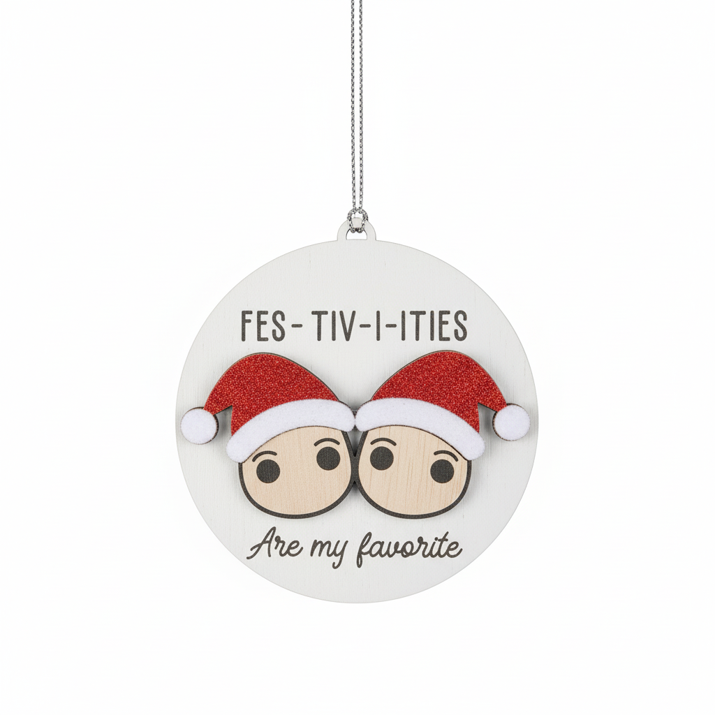 [2D FLAT ACRYLIC] Personalized Christmas Village Ornament – Custom Family Name Keepsake