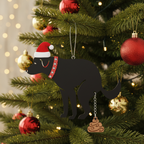 [2D FLAT ACRYLIC]  Black Labrador Christmas Dog Ornament – Funny Pet Ornament for Christmas Tree, Cute Dog Lover Gift, Holiday Home Decoration
