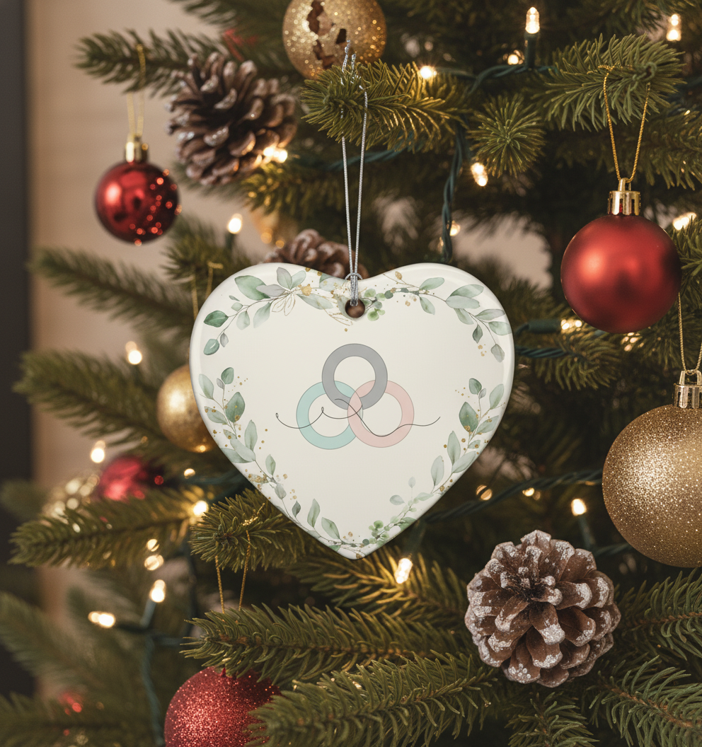 [2D FLAT ACRYLIC] Baby's First Christmas Ornament 2025 | Heart Keepsake Gift for New Mom & Dad