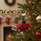 [2D FLAT ACRYLIC] Personalized Big Rig Christmas Ornament | Custom Wooden Trucker Gift for Truck Drivers