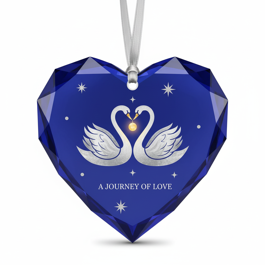 [2D FLAT ACRYLIC] 40th Ruby Anniversary Glass Ornament – Heartfelt Keepsake Gift for Couples