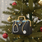 [2D FLAT ACRYLIC] Doctor's Bag Glass Christmas Ornament – Handcrafted Gift for Medical Professionals