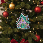 [2D FLAT ACRYLIC] Whimsical Flower House Garden Stake – Acrylic Yard Art for Outdoor Decor