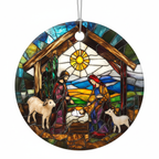 [2D FLAT ACRYLIC] Personalized Nativity Scene Christmas Ornament – Religious Holy Family Gift
