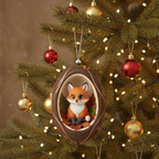 [2D FLAT ACRYLIC] Charming Fox Ornament – Rustic Holiday Decor & Gift for Nature Lovers
