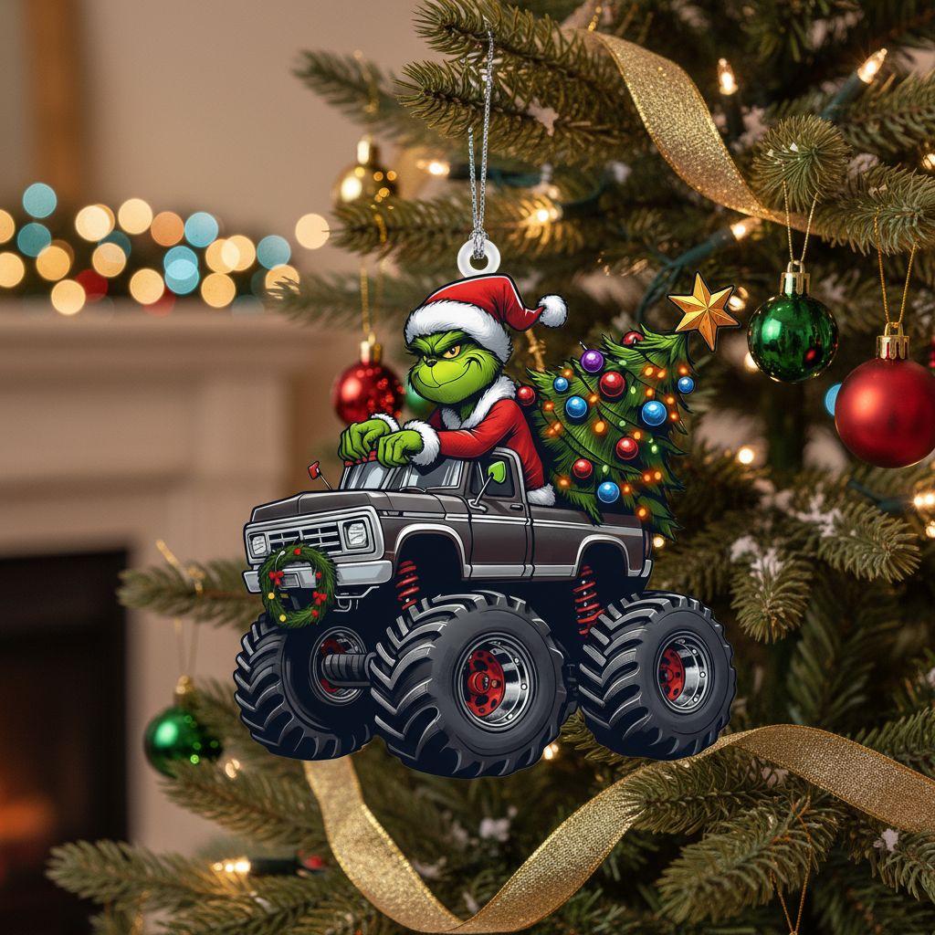 [2D FLAT ACRYLIC] Personalized Truck Driver Christmas Ornament | Custom Name Trucker Gift