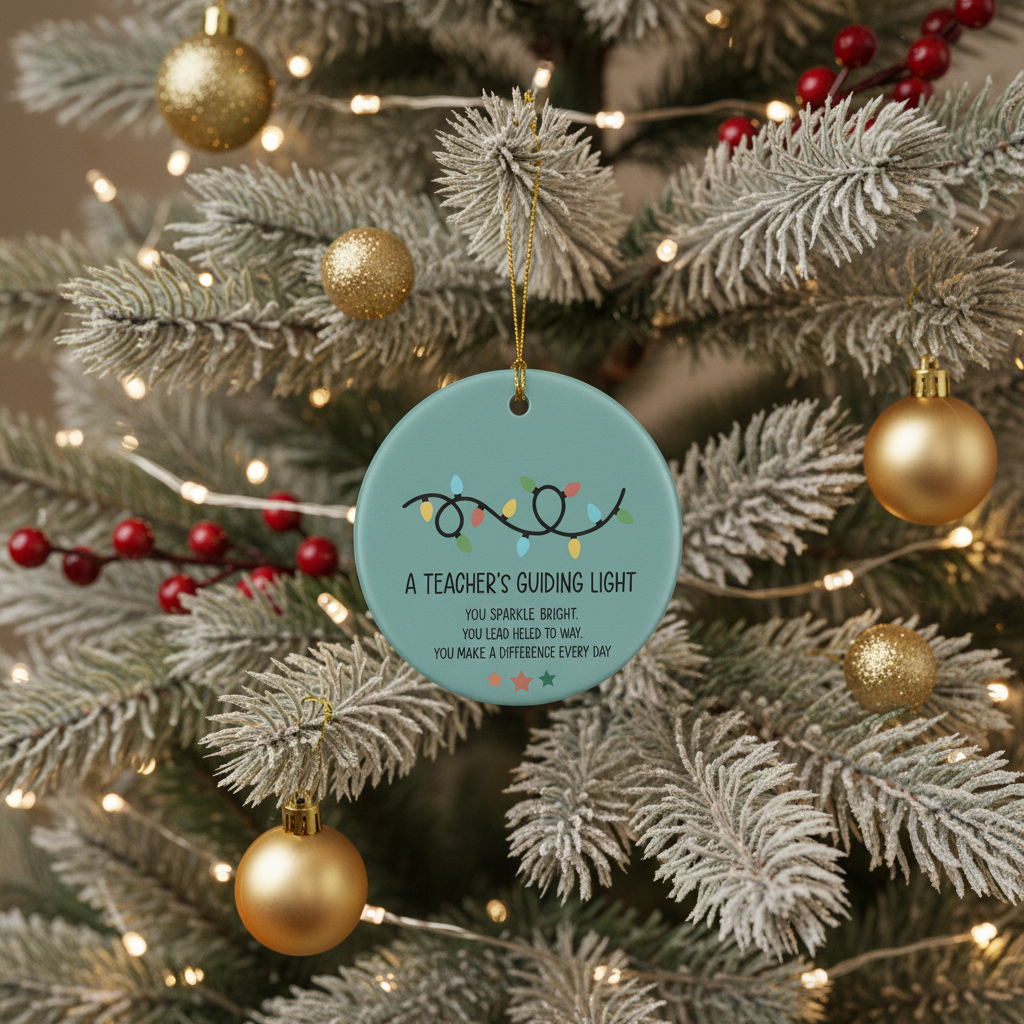 [2D FLAT ACRYLIC] Teacher Christmas Ornament 2025 – Meaningful Thank You Gift for Educators