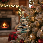 [2D FLAT ACRYLIC] Book Tree Christmas Ornament ( Acrylic) – 2025 Gift for Book Lovers