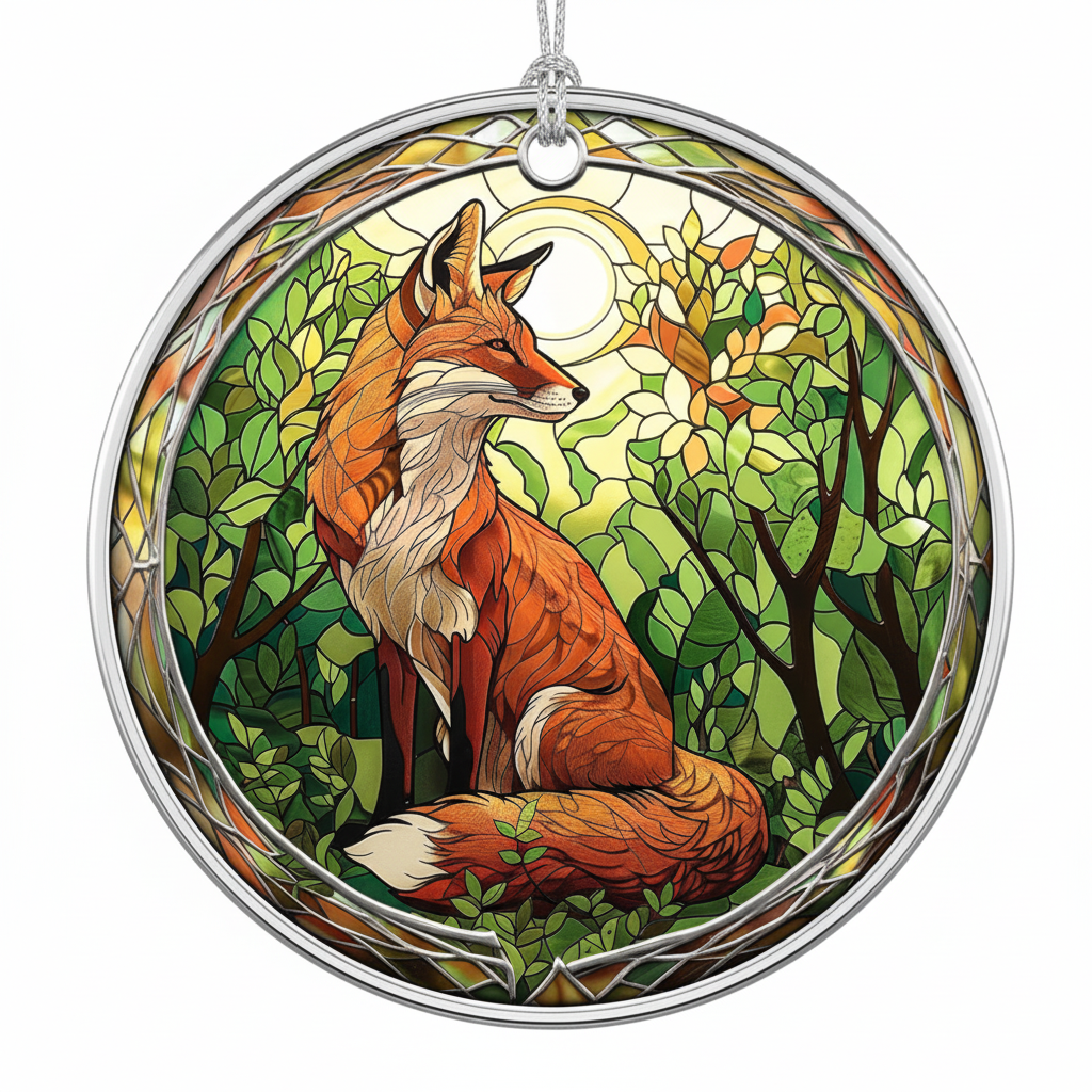 [2D FLAT ACRYLIC] Acrylic Fox Ornament | Charming Christmas Tree Decoration & Fox Lover Gift