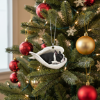 [2D FLAT ACRYLIC] Boston Terrier Angel Memorial Ornament | Sleeping Dog Christmas Keepsake Gift