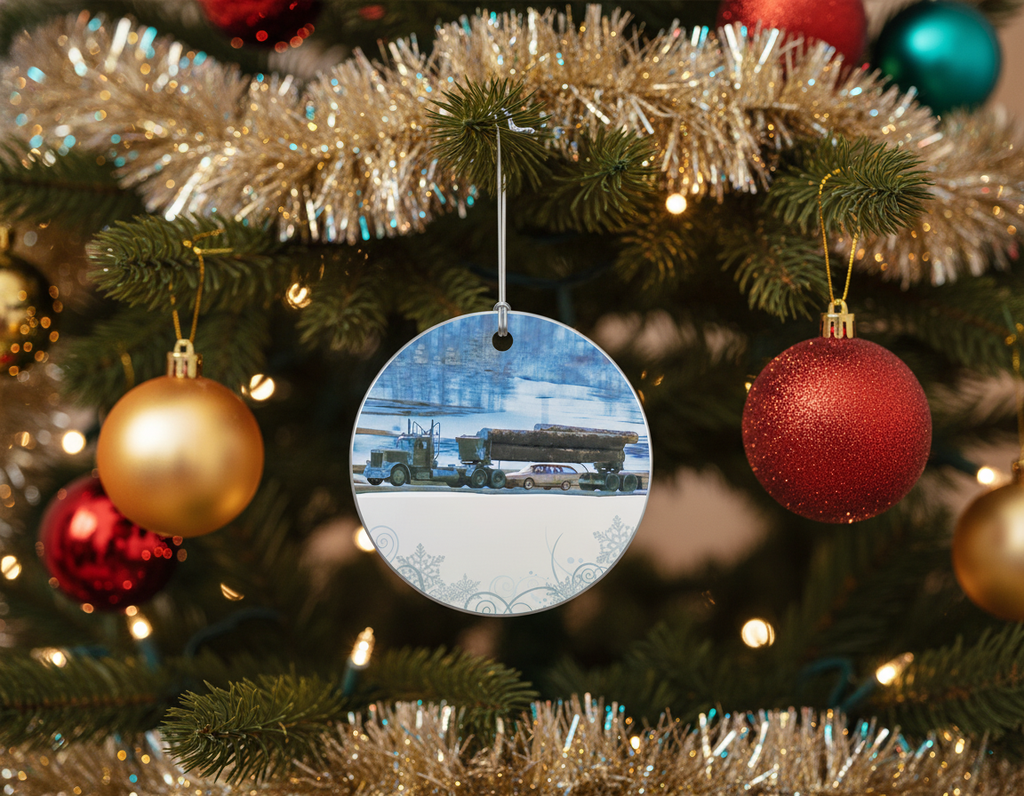 [2D FLAT ACRYLIC] Funny Griswold Christmas Vacation Ornament | Clark Stuck Under Truck Holiday Decor