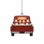 [2D FLAT ACRYLIC] Personalized Christmas Truck Ornament with Dog | Custom Holiday Decor & Trucker Gift