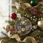 [2D FLAT ACRYLIC] Baby's First Christmas Ornament | Family of Three Keepsake Gift for New Parents