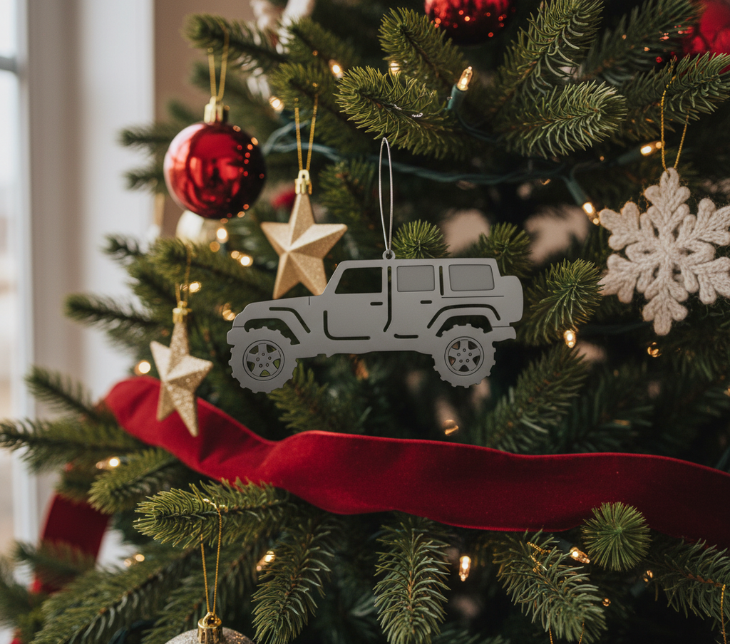 [2D FLAT ACRYLIC] Personalized Trucker Angel Wings Christmas Ornament | Custom Truck Driver Gift