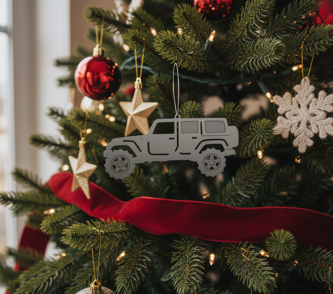 [2D FLAT ACRYLIC] Personalized Trucker Angel Wings Christmas Ornament | Custom Truck Driver Gift