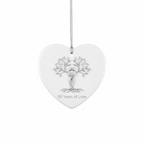 [2D FLAT ACRYLIC] 50th Wedding Anniversary Gift – Heart-Shaped Ceramic Keepsake Ornament for Couples