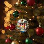 [2D FLAT ACRYLIC] Japanese Shinto Shrine Ornament – Faux Stained Glass Style Japan Travel Gift