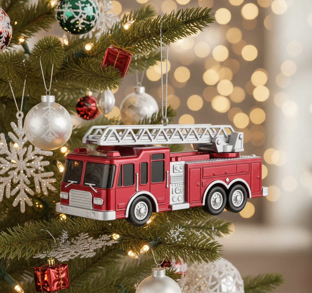 [2D FLAT ACRYLIC] Personalized Big Rig Christmas Ornament | 2023 Trucker Gift for Truck Driver