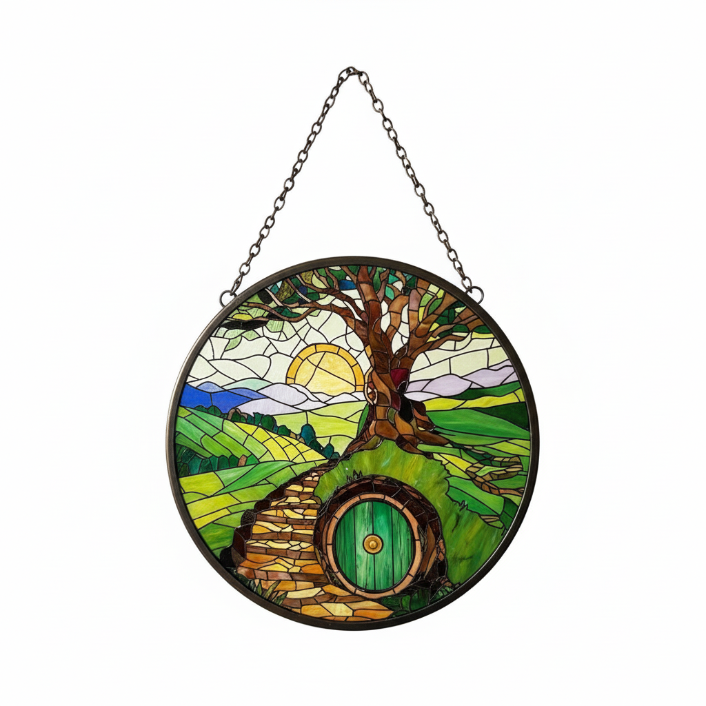 [2D FLAT ACRYLIC] The Shire Stained Glass Style Suncatcher – Gift for Fantasy Book Lovers