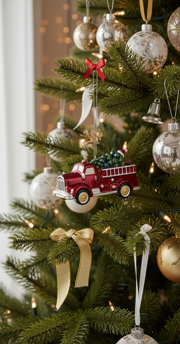 [2D FLAT ACRYLIC] Rolling Coal Diesel Truck Christmas Ornament | Gift for Truck Driver & Mechanic