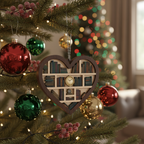 [2D FLAT ACRYLIC] Heart-Shaped Bookshelf Ornament – Christmas Gift for Book Lovers