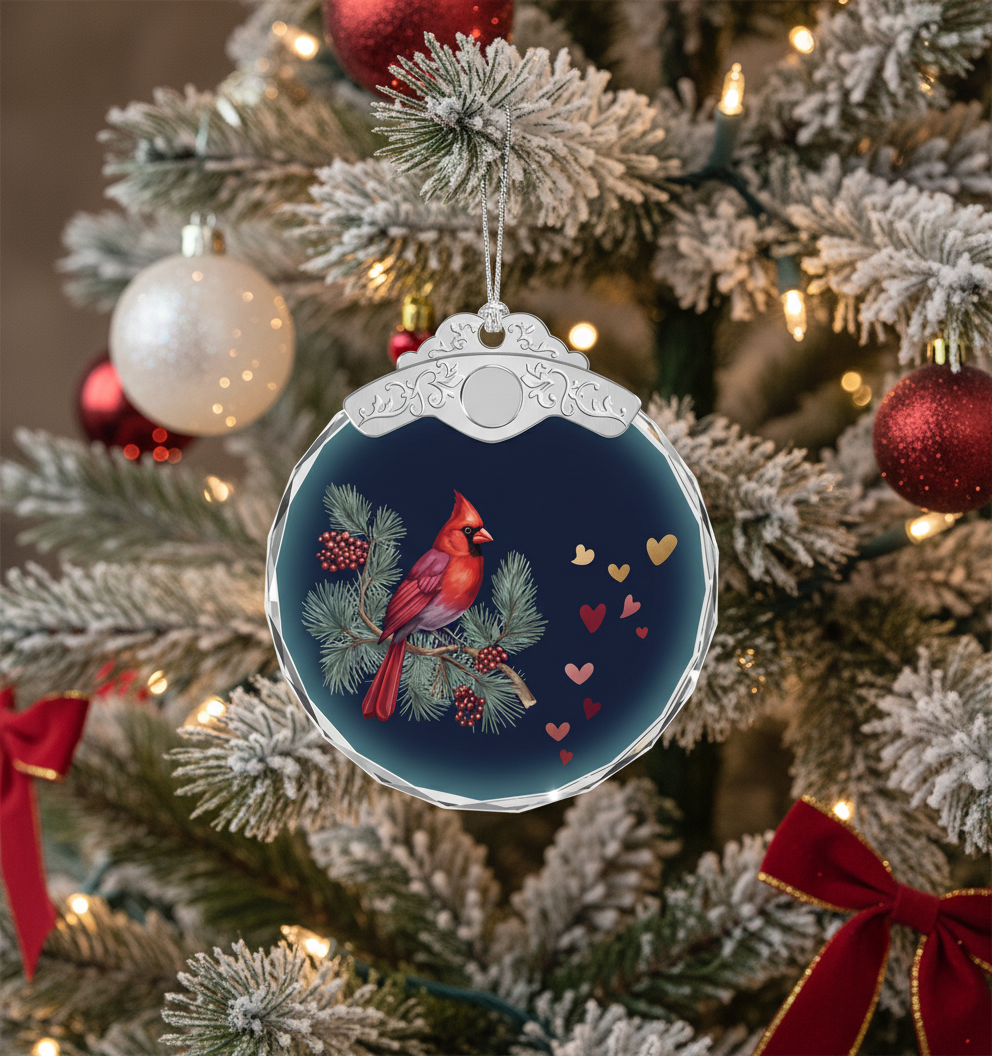 [2D FLAT ACRYLIC] Cardinal Memorial Christmas Ornament - A Hug Sent From Heaven Sympathy Gift for Loss of Loved One