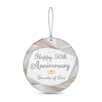 [2D FLAT ACRYLIC] 50th Golden Anniversary Glass Ornament 2025 – Keepsake Gift for Couples