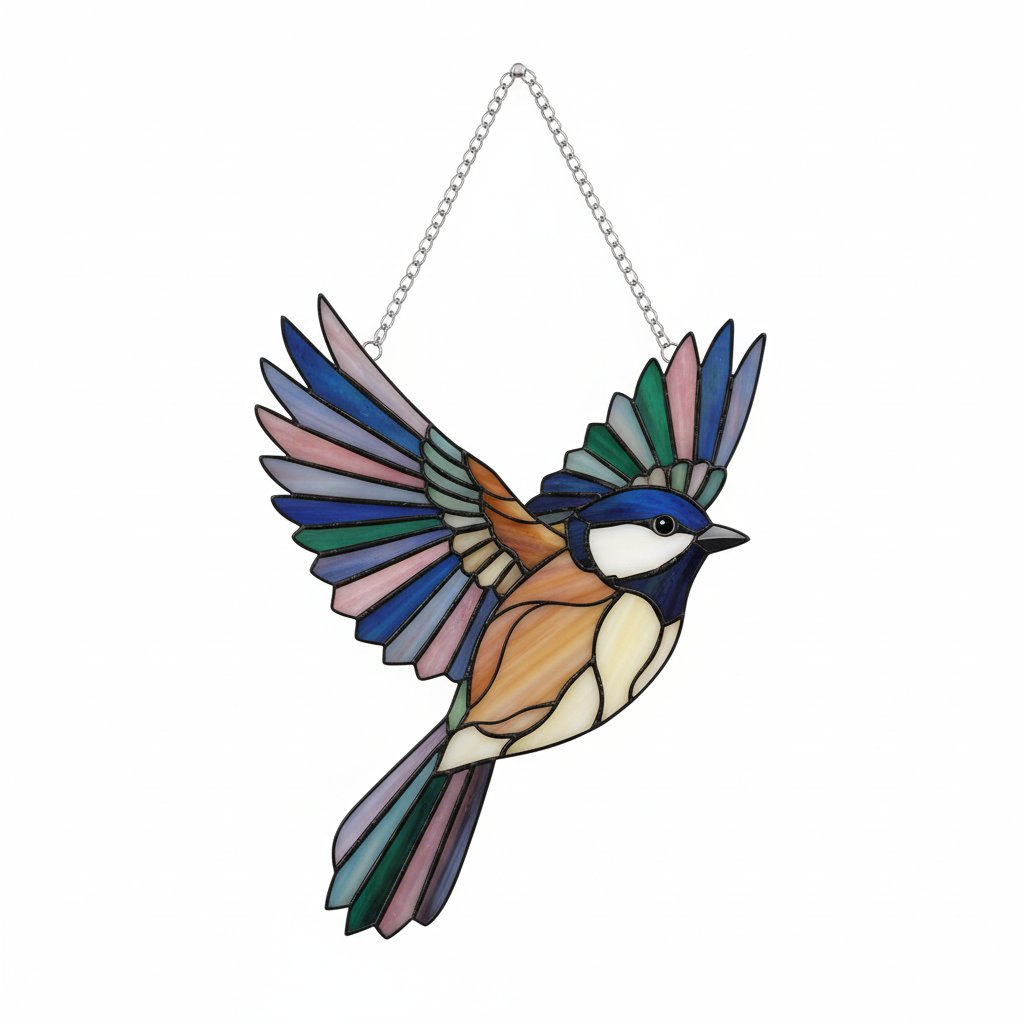 [2D FLAT ACRYLIC] Chickadee Suncatcher Ornament – Beautiful Window Hanging Gift for Bird Lovers