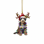 [2D FLAT ACRYLIC] Charming Aussiedoodle Christmas Ornament – Festive Dog Lover Keepsake Gift