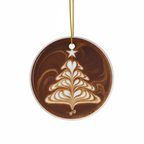 [2D FLAT ACRYLIC] Ceramic Latte Art Christmas Ornament – Gift for Coffee Lovers