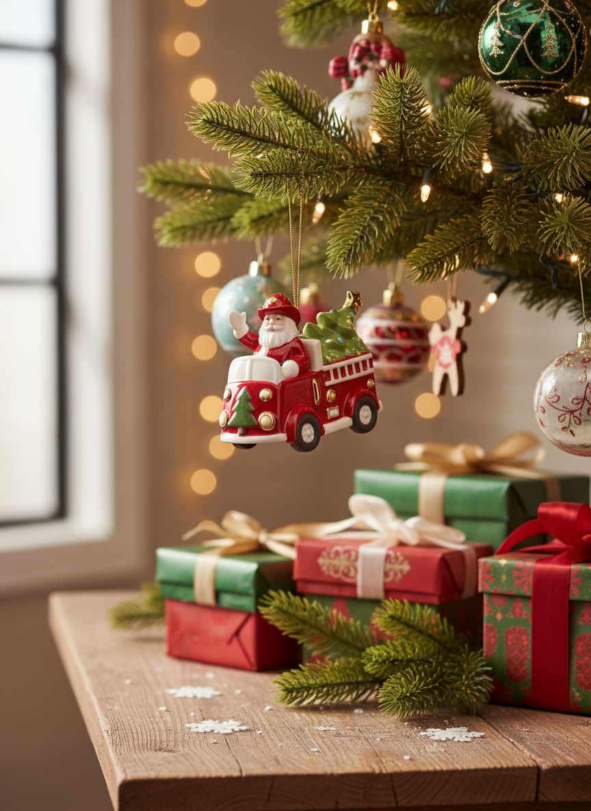 [2D FLAT ACRYLIC] Personalized Big Rig Christmas Ornament | Custom Trucker Gift for Truck Driver